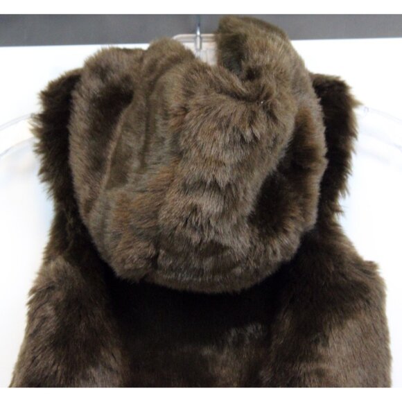 NWT 2008 Gymboree Winter Snowflake Brown Faux Fur Sleeves Jacket Vest Hood Zip S - Picture 5 of 11